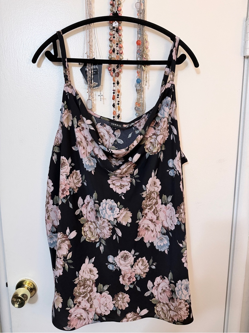 torrid Black Floral Cowl Neck Camisole